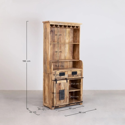 Kredens z drewna mango Uain z 2 szufladami