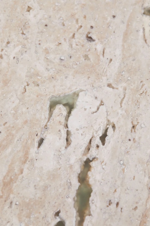 Okrągły stół jadalny z marmuru i drewna mango (średnica 120 cm) Giselda Trawertyn