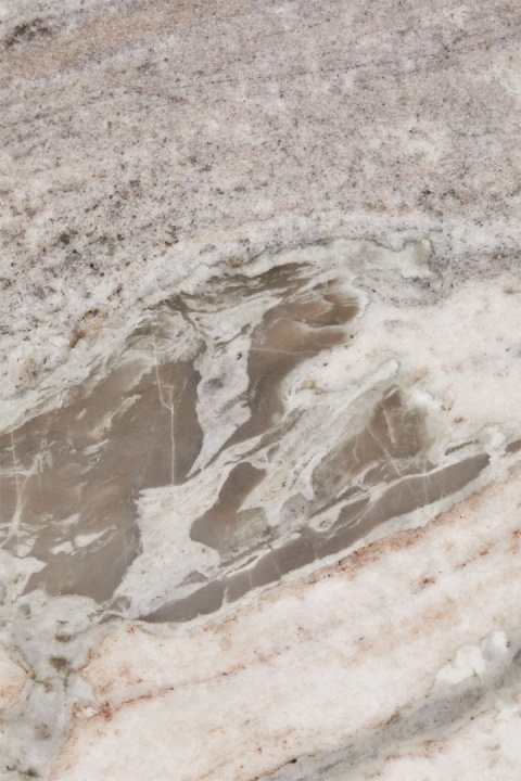 Okrągły stolik kawowy Giselda z marmuru i drewna mango