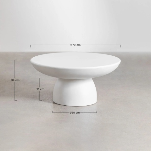 Okrągły stolik kawowy Ø70 cm z cementu Zenadia sand grey