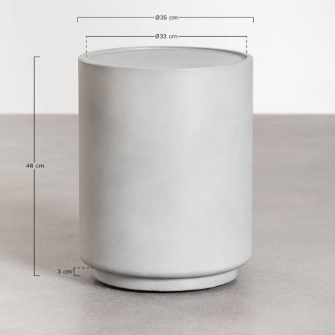 Okrągły stolik nocny Ø35 cm z cementu Darwys sand grey