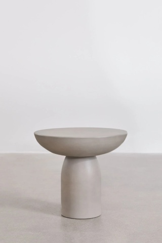 Okrągły stolik pomocniczy Ø50 cm z cementu Zenadia sand grey