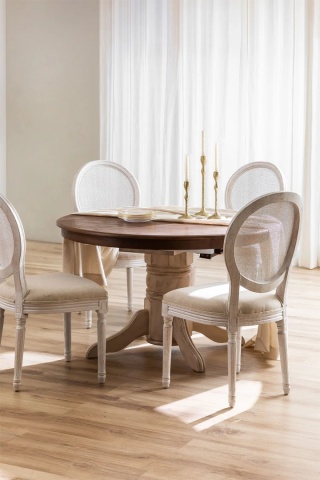 Rozkładany owalny stół jadalniany 130-180x120 cm z drewna Ektra