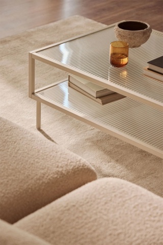 Prostokątny stolik kawowy Paoline ze stali i szkła