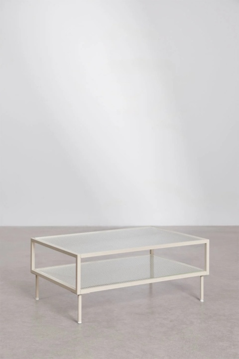 Prostokątny stolik kawowy Paoline ze stali i szkła