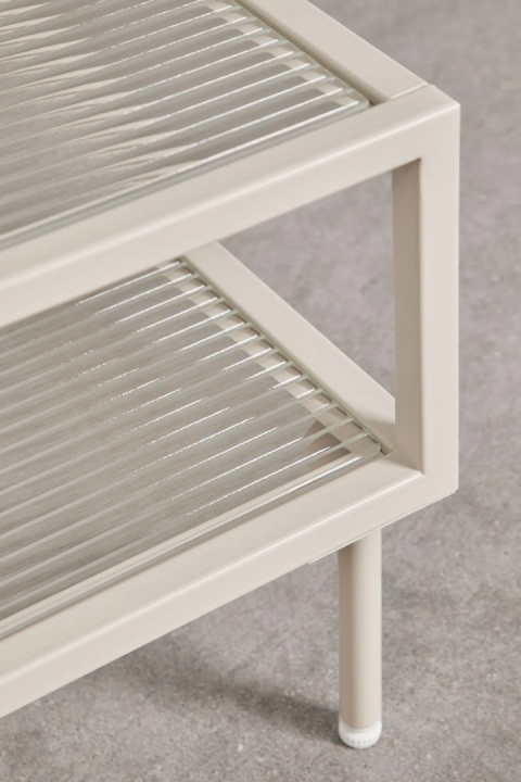 Prostokątny stolik kawowy Paoline ze stali i szkła