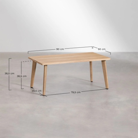 Prostokątny stolik kawowy z drewna akacjowego (90x50 cm) Kaela