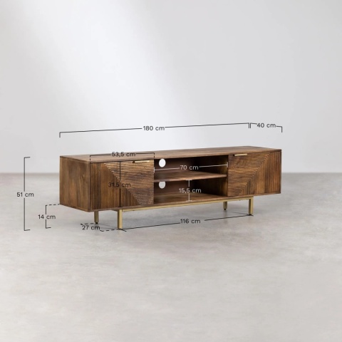 Szafka RTV z drewna Mango Baty 150 cm
