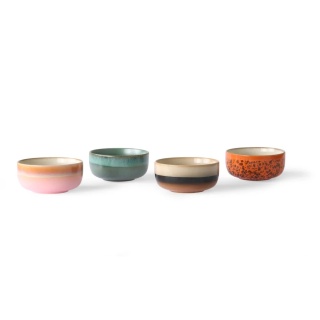 Zestaw 4 ceramicznych misek deserowych 70'S Hk Living