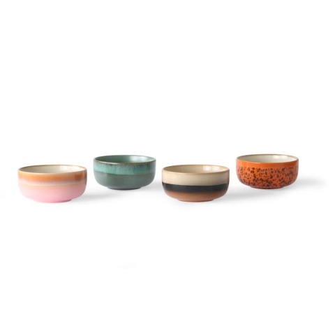 Zestaw 4 ceramicznych misek deserowych 70'S Hk Living