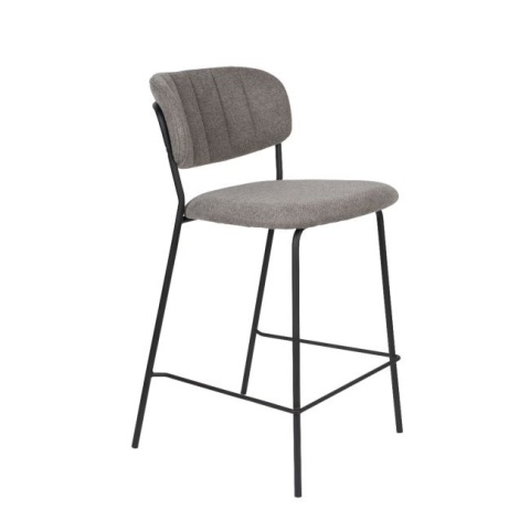 Zestaw 4 stołków barowych JOLIEN czarny szary White Label Living