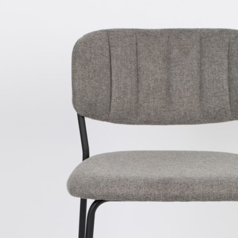 Zestaw 4 stołków barowych JOLIEN czarny szary White Label Living