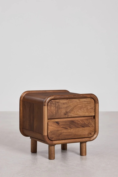 Gina stolik nocny 50x45 cm z drewna mango