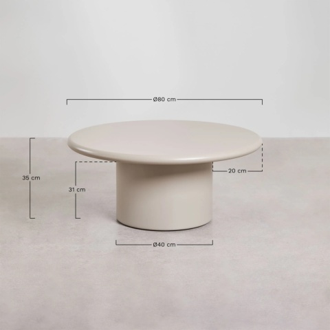 Okrągły stolik kawowy Ø80 cm z MDF Rodeo Tapioca